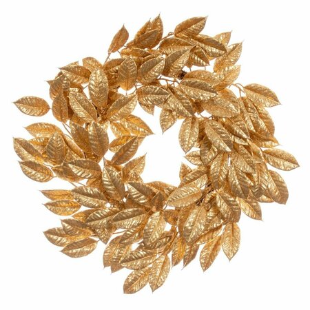 DARE2DECOR 24 in. Gardenia Glitter Wreath, Gold DA3260673